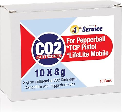 Miniatura 2 de Number 1 In Service 8 Gram CO2 Cartridges for Pepperball Guns, Cartridge for Pepper Spray Gun Personal Non Lethal Gun Defense Spray with Number 1 in
