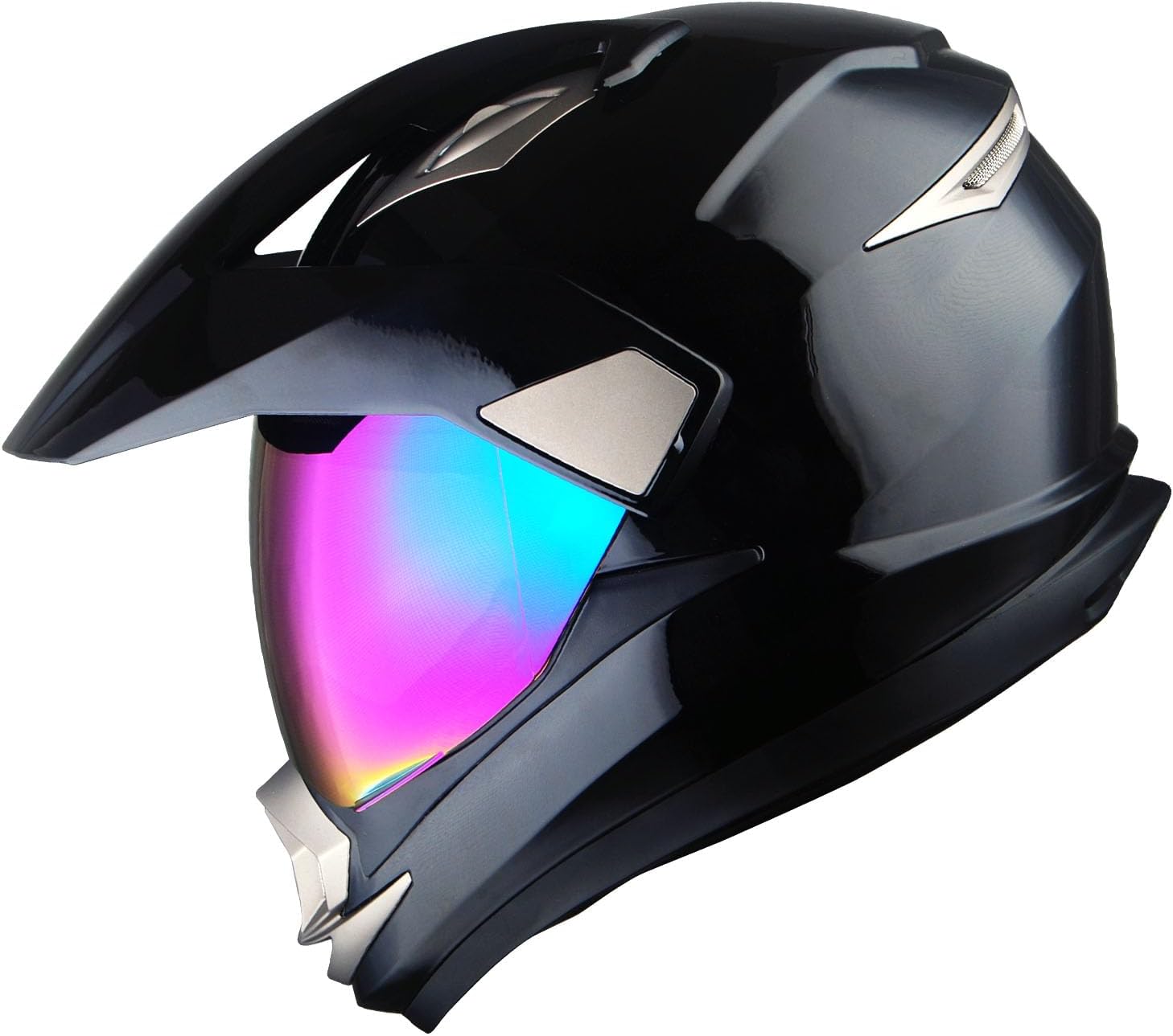 1Storm Dual Sport Helmet Motorcycle Full Face Motocross Off Road Bike Matt Black