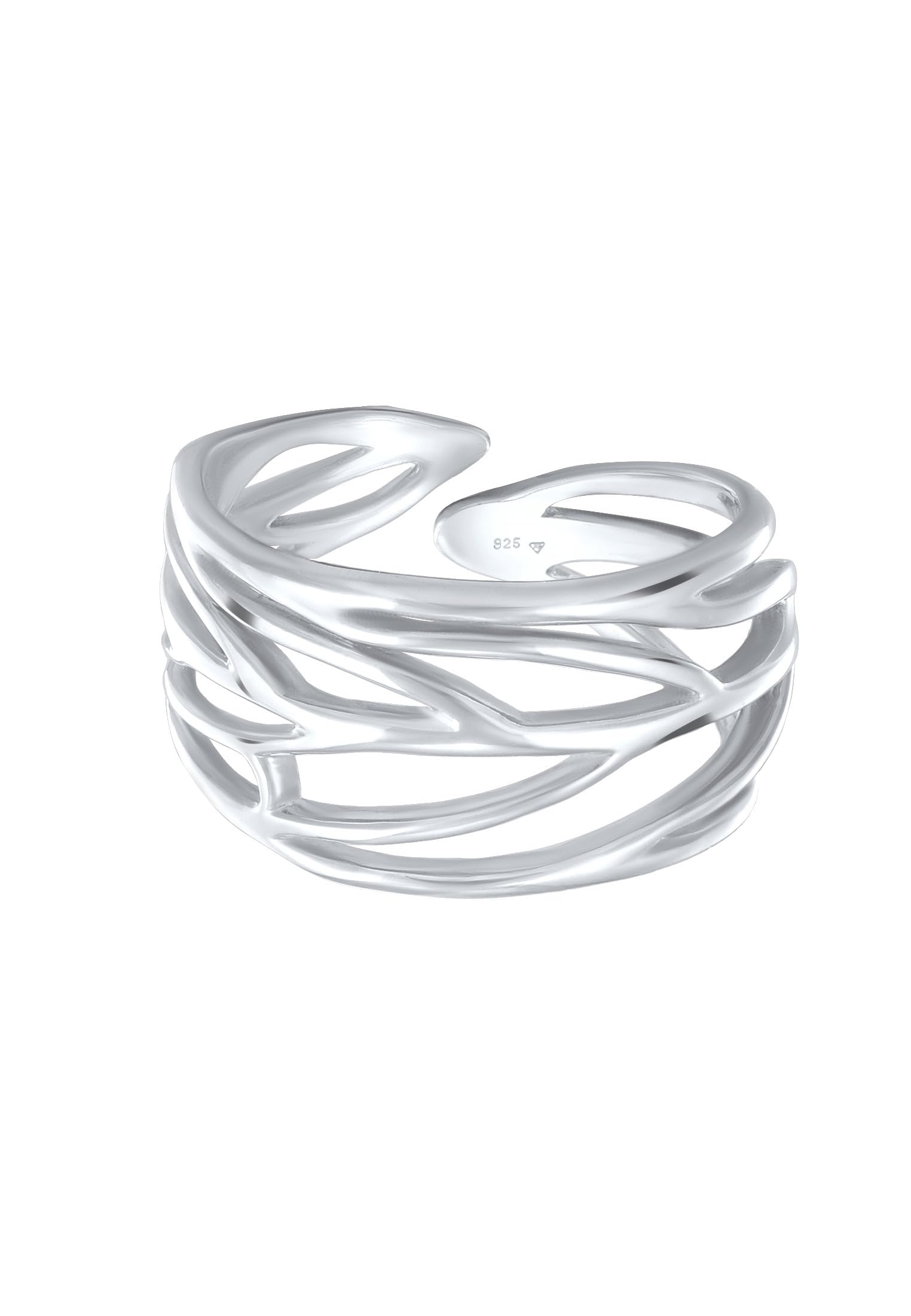Elli Damen Schmuck Ring Wickelring Blatt Ornament Blätter Wald Festival Boho Silber 925 Größen 52 54 56 58