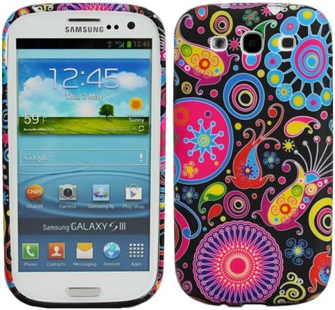 Fosmon DURA Series Design TPU Protective Skin Case for Samsung Galaxy S3 / S III (Black with Colorful Jellyfish Design)