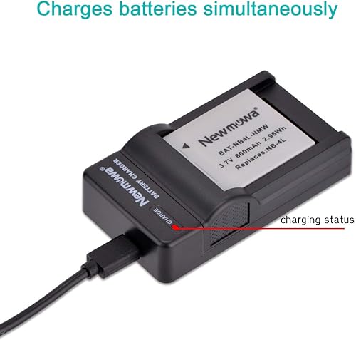 Miniatura 4 de Newmowa Batería de repuesto NB-4L (paquete de 2) y cargador USB portátil para Canon PowerShot ELPH 100 HS, 300 HS, 310 HS, SD30, SD40, SD200, SD300,