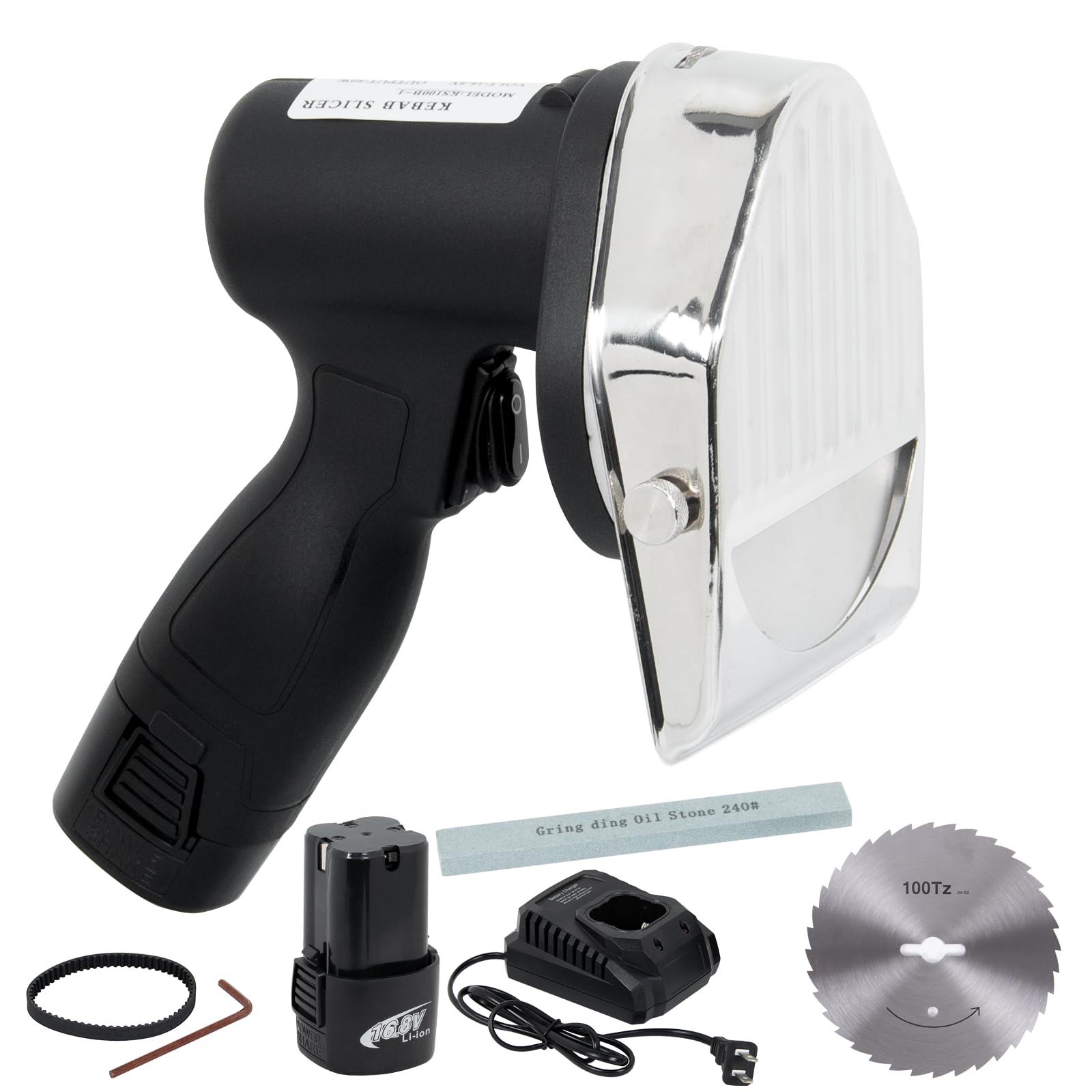 Photo 1 of RISMANOR Electric Kebab Knife 80W Commercial Shawarma Turkish Knife Slicer Gyro Cutter 2800 RPM with 2 Blades Adjustable Thickness 0-8mm?Batteries?Wave?