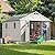 Patiowell 10 x 14 FT Outdoor Storage Shed, Plastic Shed with Floor and Skylight, Resin Storage Shed with Four-Window and Lockable Door for Garden, Patio, Backyard, Beige