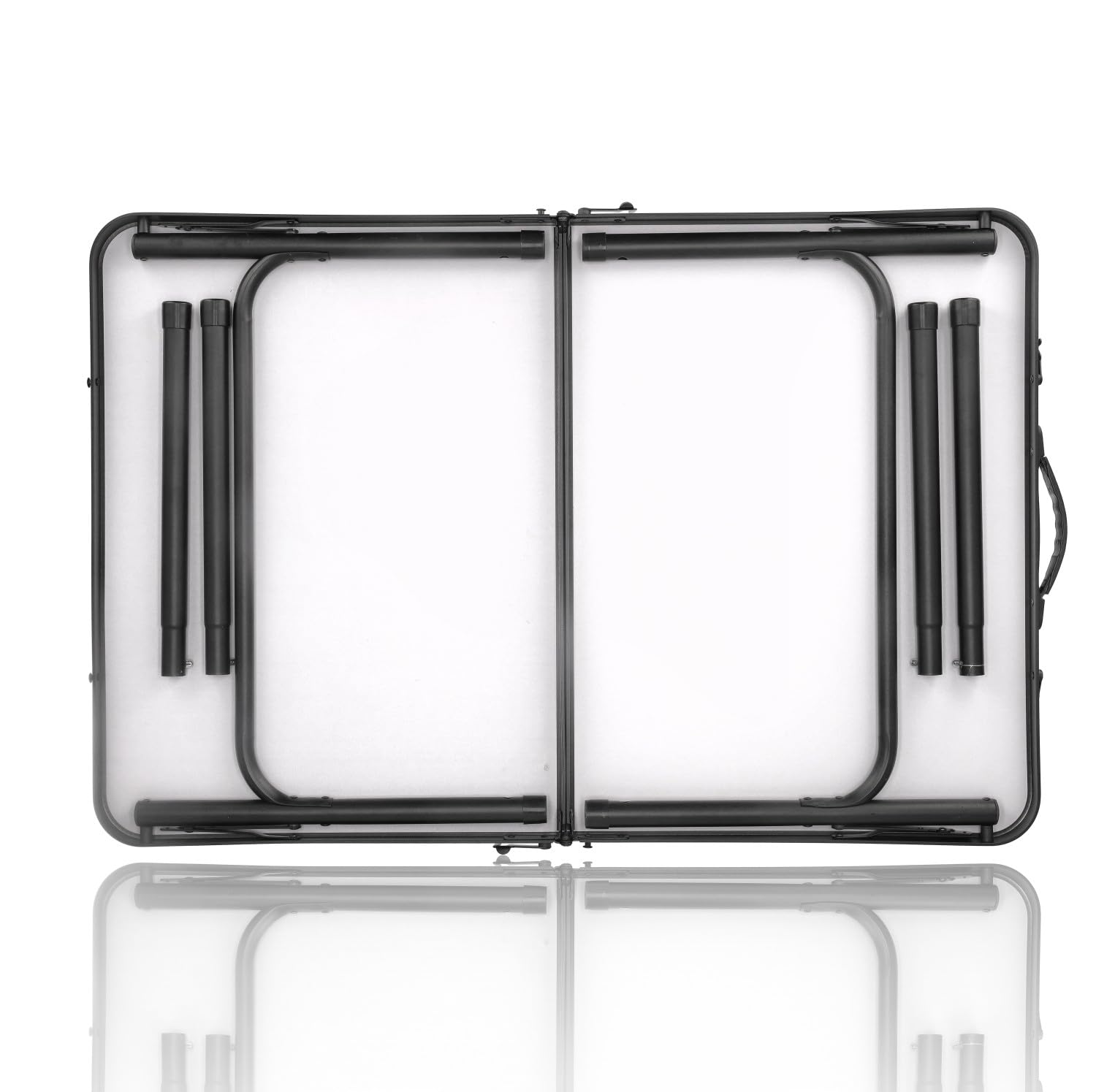 Table de camping pliable 90 x 60 cm aspect bois – Table pliante pliante avec hauteur réglable 40/70 cm, pour 4 personnes, charge jusqu'à 30 kg pour balcon, jardin, pique-nique et caravane