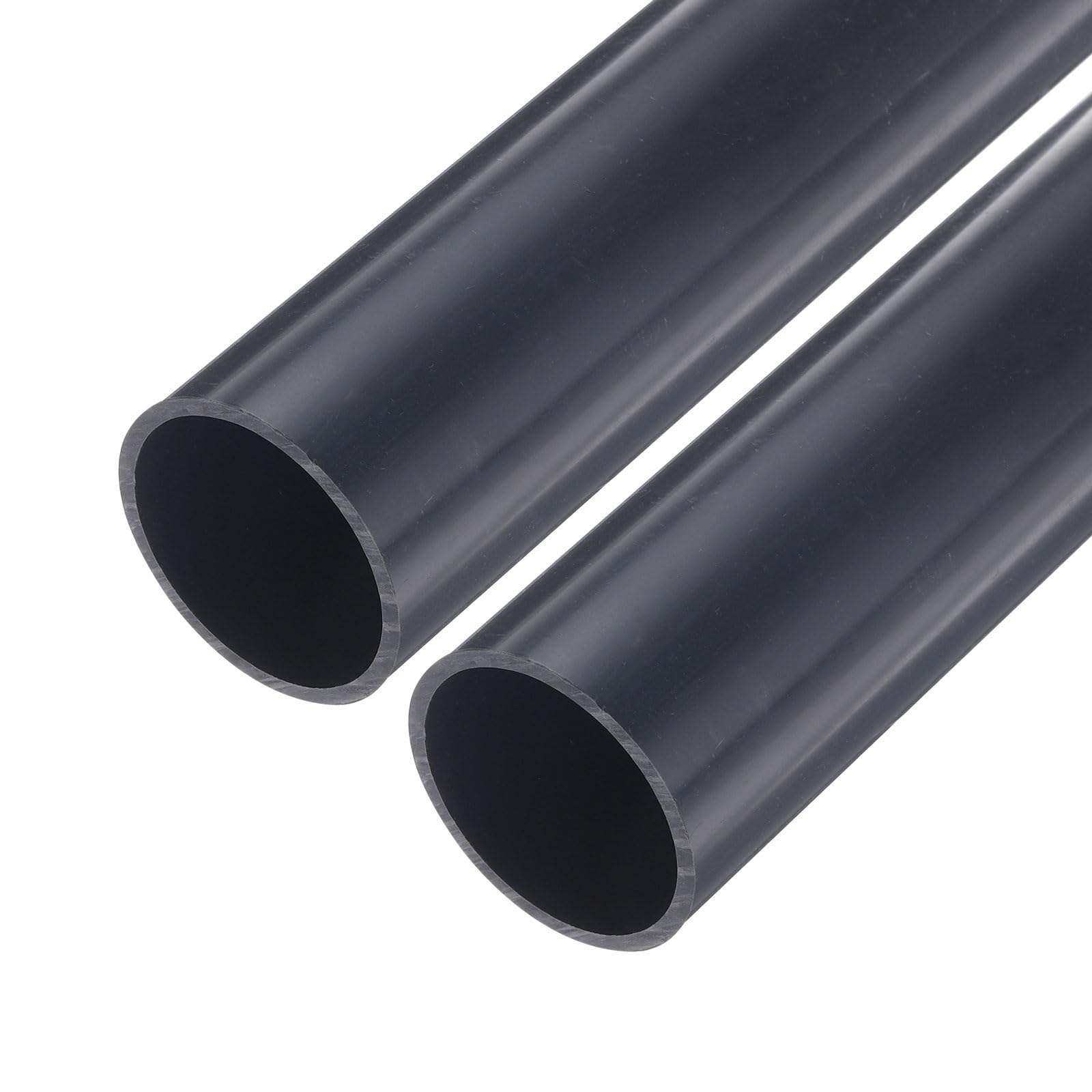 MECCANIXITY 1 1/2 Inch PVC Rigid Tube Round Pipe Tubing Hardware Tubing 34.2mm ID 38mm OD 9" Length Dark Grey High Impact for Water Pipe, Crafts,