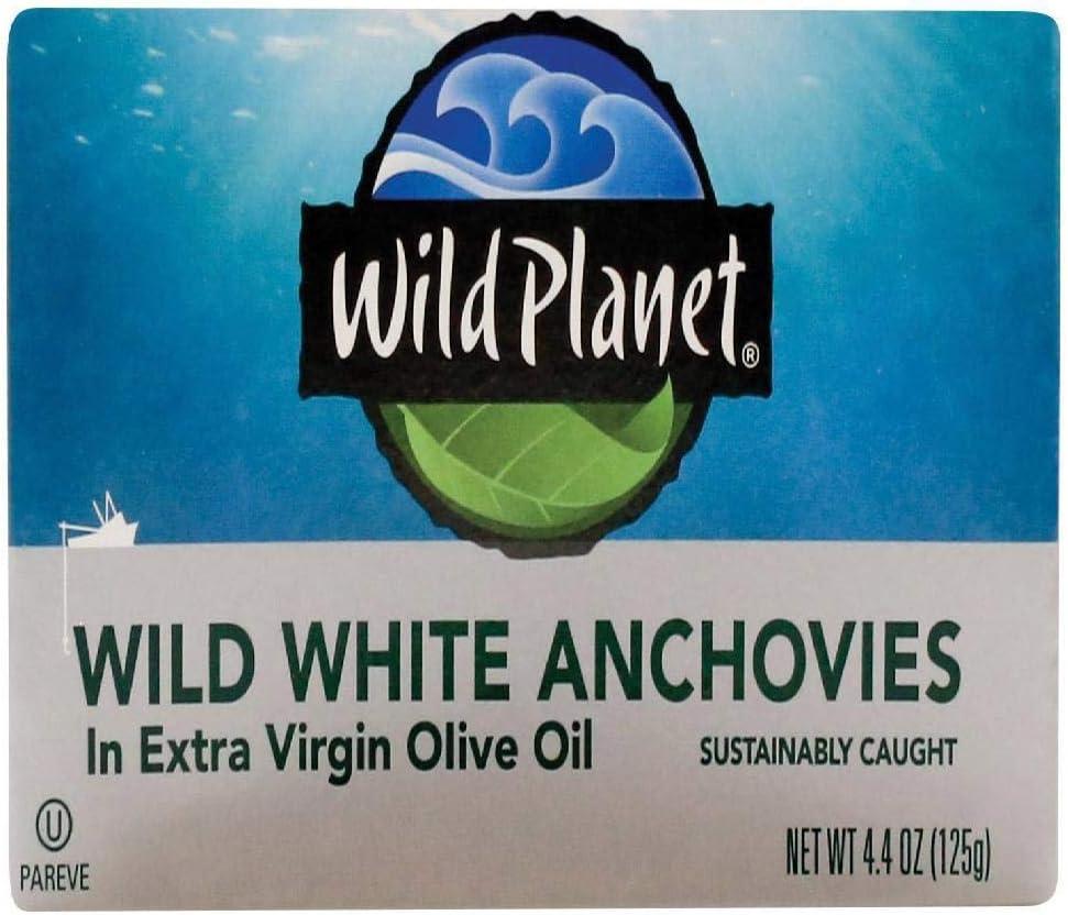 Wild Planet, Wild White Anchovies In Extra Virgin Olive Oil, 4.4 oz (125 g)