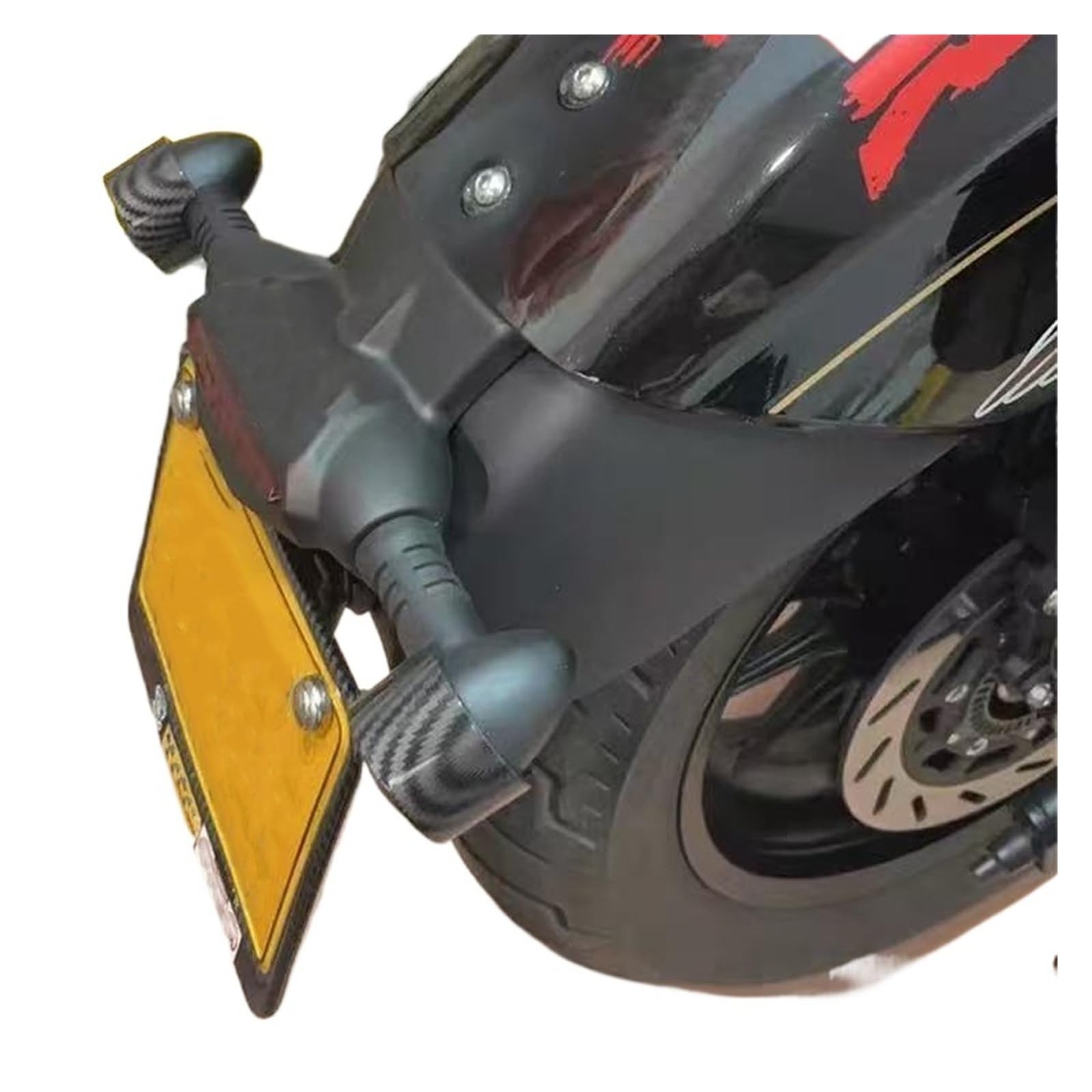 Compatibile con Benda Chinchilla 500 450 BD450 BD500 Moto Parafango anteriore e posteriore esteso Paraspruzzi Parafango Carenatura Accessori(Black-Front)