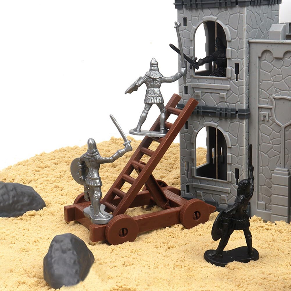 Uposao Conjunto de Juegos de Guerras Antiguas, Juego de Juguetes del Castillo Medieval, Caballeros, Figuras de Acción, Accesorios de Construcción, Modelo de Castillo de Juguete, Soldados