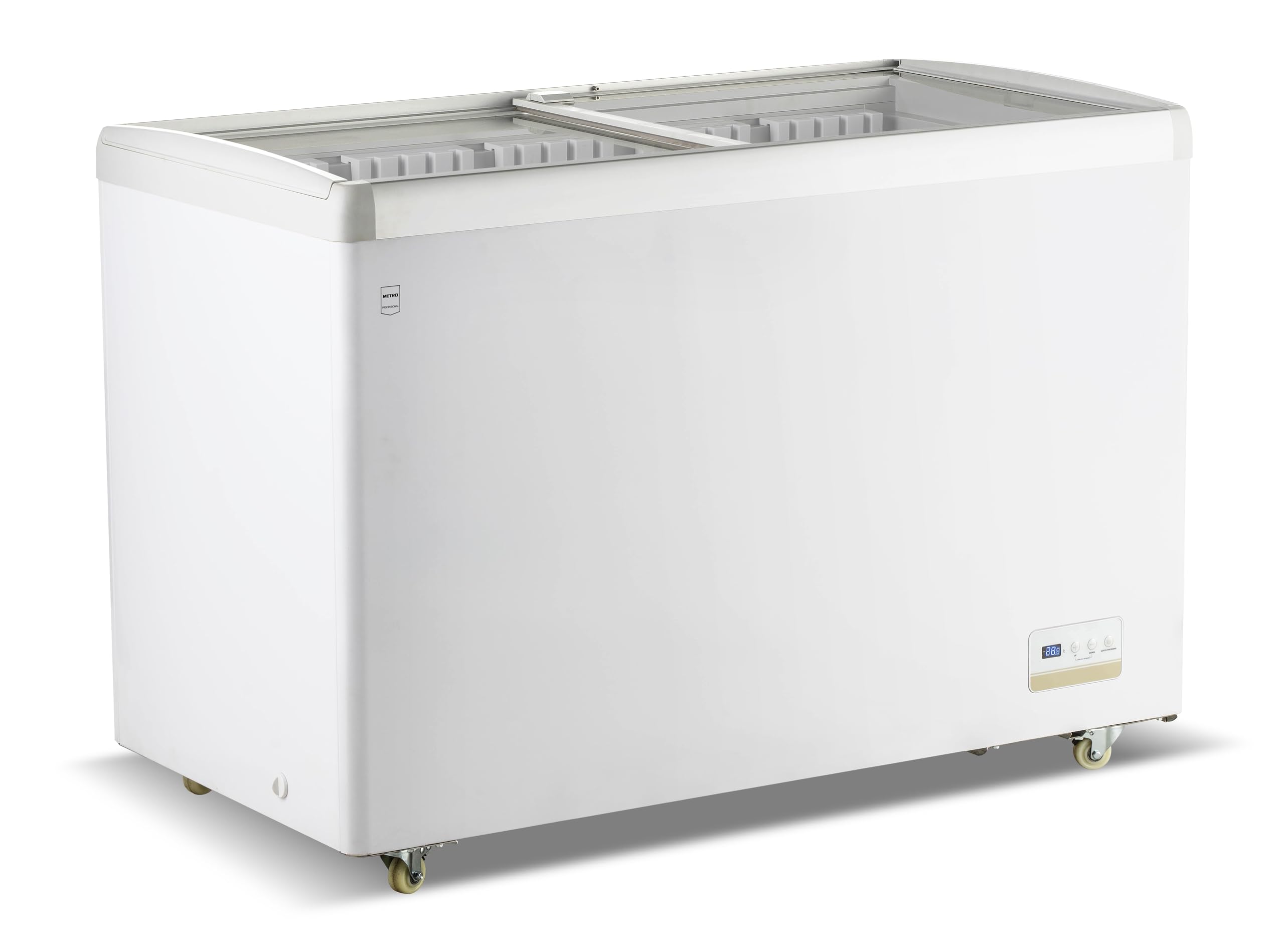 METRO Professional Vetrina Congelatore a Pozzetto GICC1363, 315L, 5 Cestelli, 4 Ruote, Funzione di Congelamento Rapido, Serratura