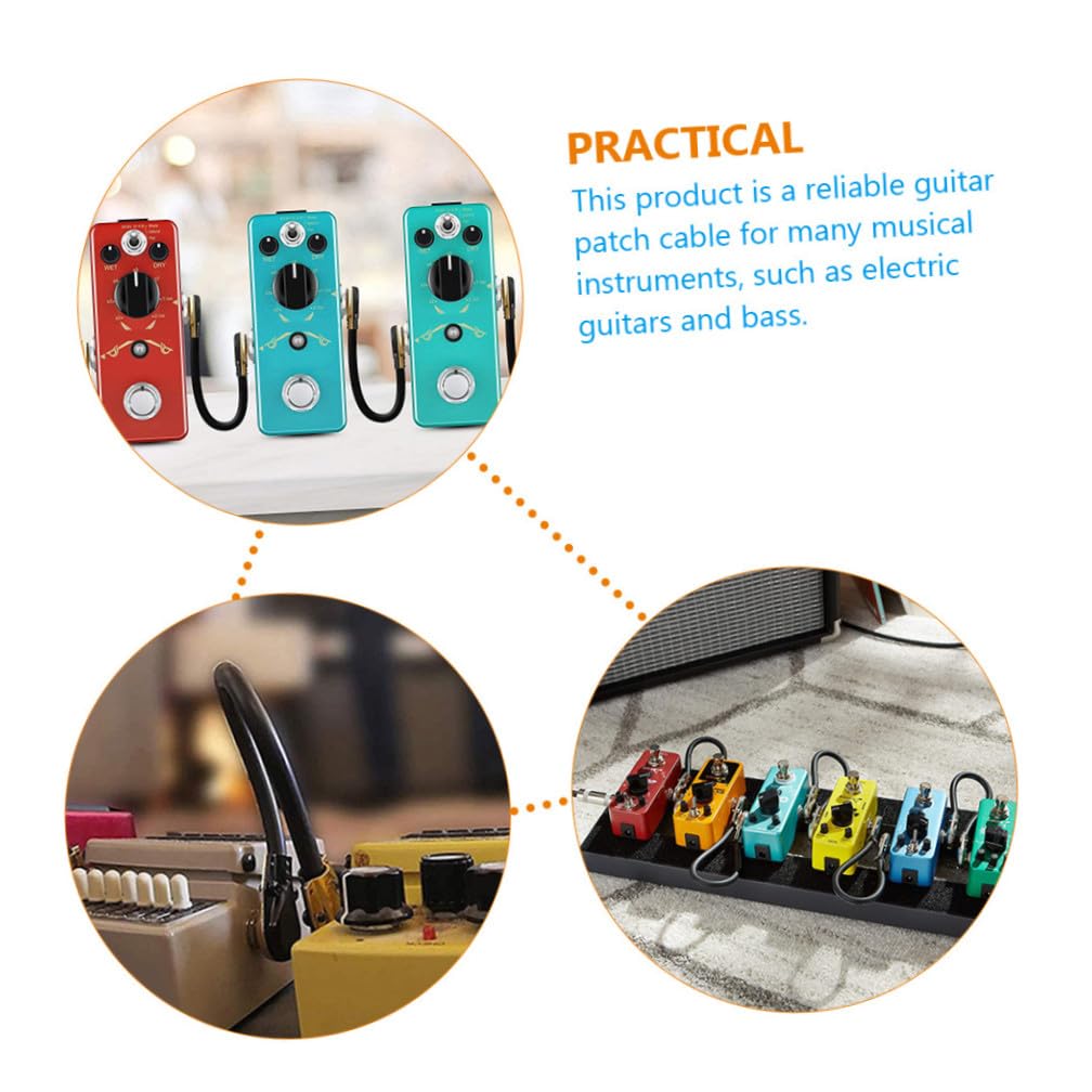 VICASKY 6 cables de conexión para guitarra eléctrica y bajo, cable plano y de efectos para instrumentos musicales para músicos y actuaciones escénicas