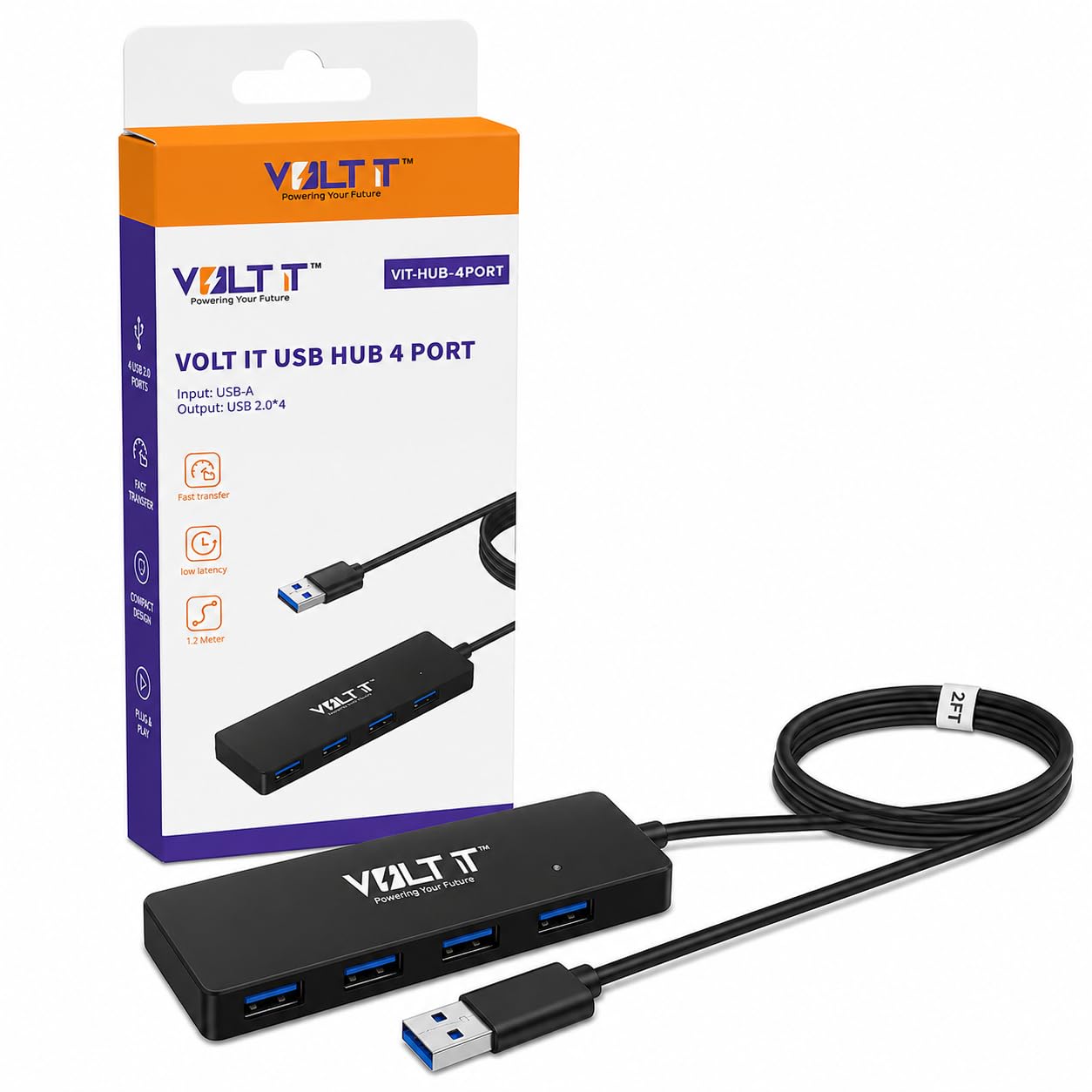 4-in-1 Ultra Slim USB Hub, 1x USB 3.0 & 3X USB 2.0 Ports, 30cm Cable, Data Transfer Speed up to 5Gbps, Compatible with PC, PS5/PS4/PS3, Laptop-image-25