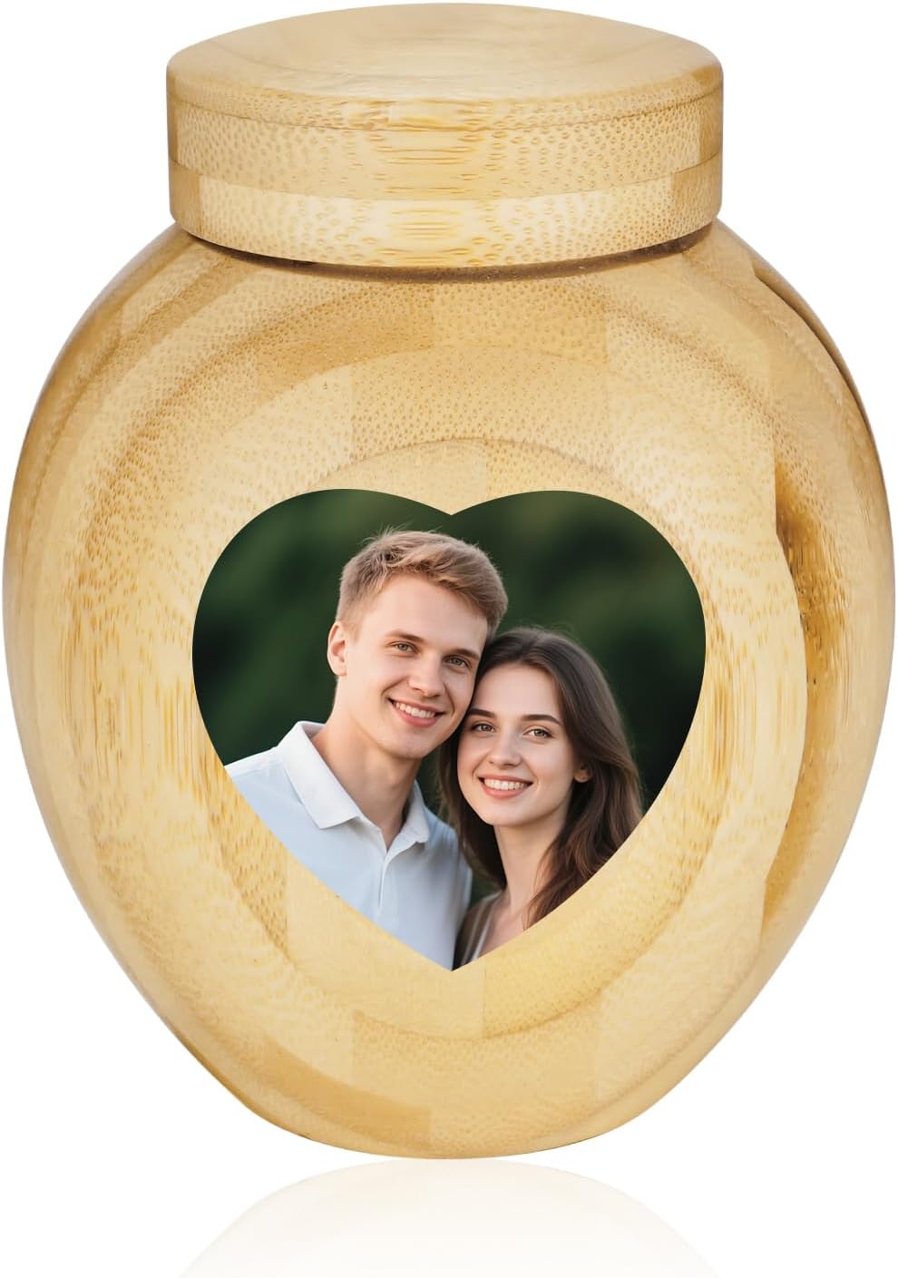 SOITIS Customized Medium Urns for Human Ashes-4.3 Inches Bamboo with Wing Pattern, Cremation Urns for Human Ash Adult Male Female, Urns for Human Ashes Keepsake Holder for ash, Ash Keepsake