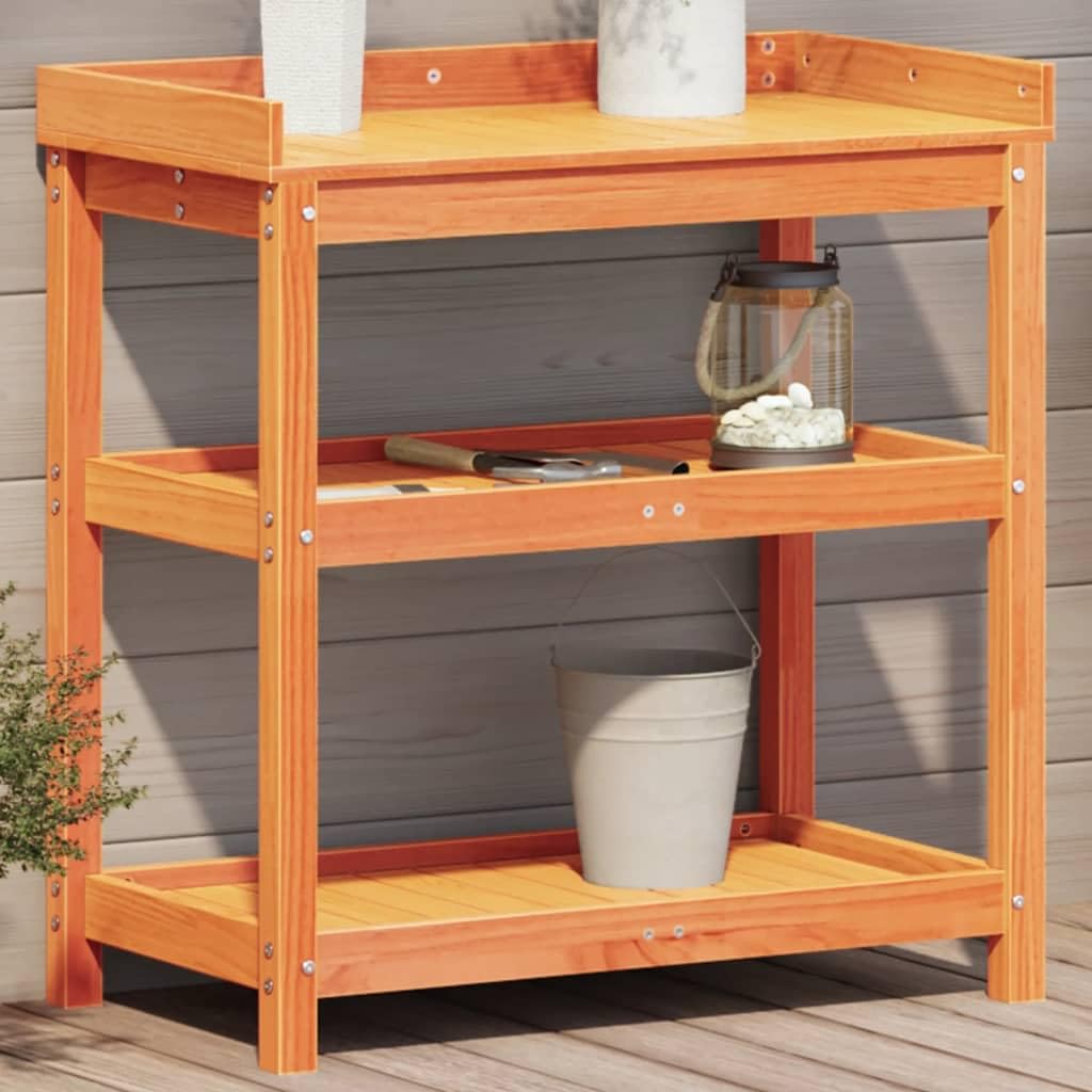 Table de rempotage avec étagère de rangement pour abri de jardin en bois