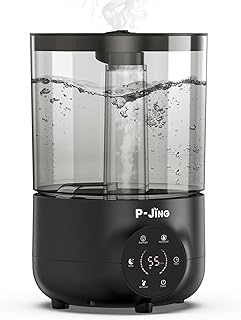 Humidifier for Bedroom, 3.5L Ultrasonic Cool Mist Humidifier for Large Room, Quiet Humidifiers with Night Light for Baby & Plants, Lasts Up to 46 Hours, Rapid Humidification & Auto Mode, Quiet Sleep Mode