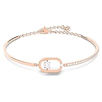 Swarovski Braccialetto Swarovski Sparkling Dance, Taglio tondo, Forma ovale, Bianco, Placcato color oro rosa