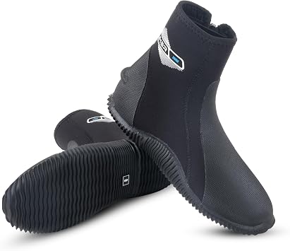 XUKER Neoprene Diving Wetsuit Boots 3mm 5mm Zipped Adult Unisex Water Boots Glued Blind Stitched with Anti-Slip Rubber Sole for Water Sports