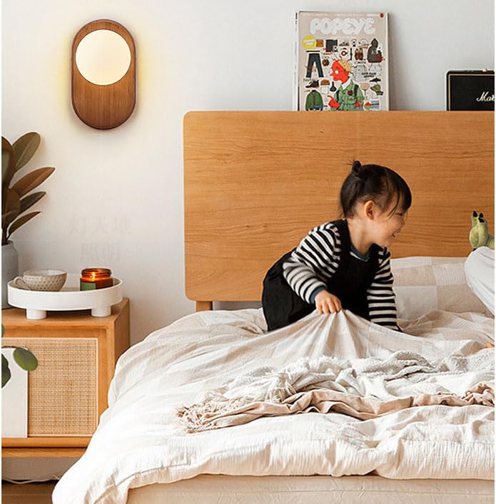 Lámparas de pared de madera rústicas e iluminación de pared para pasillo 4