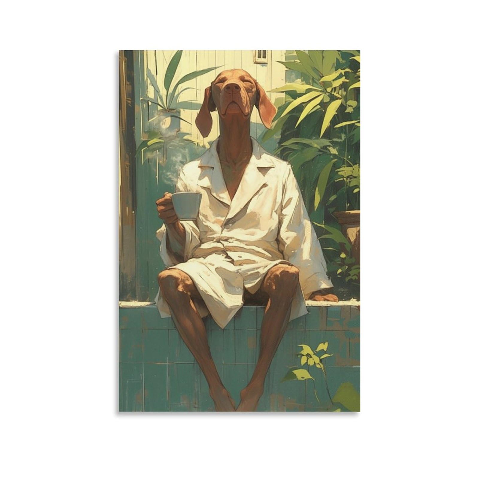 GAOYUCHUN Funny Vizsla Canvas for Home Decor Modern Bathroom Office for Bathroom Living Room Bedroom for Bedroom Kitchen Home Decor 12x18inch(30x45cm)