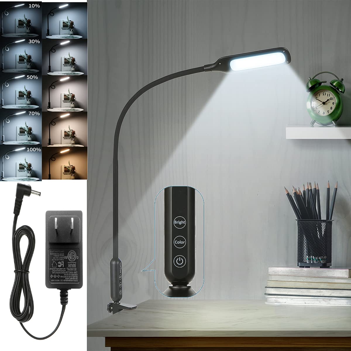 Buy Tomshine LED Desk Lamp with Clamp Touch Control, Gooseneck Lamp