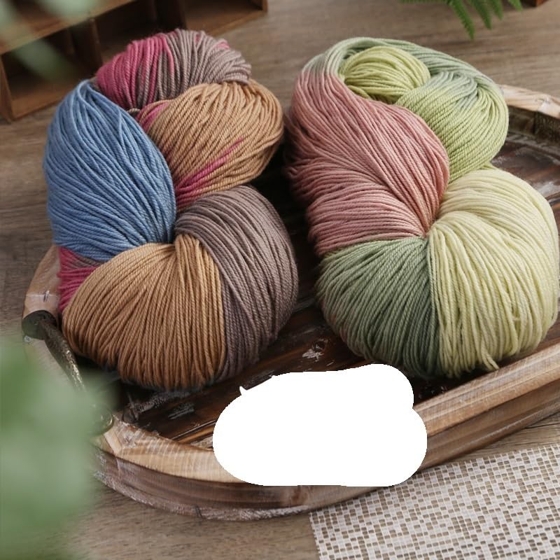 Hilo de lana teñido de color degradado de 250 g for tejer a mano, hilo mercerizado suave for suéteres y bufandas(Color11)