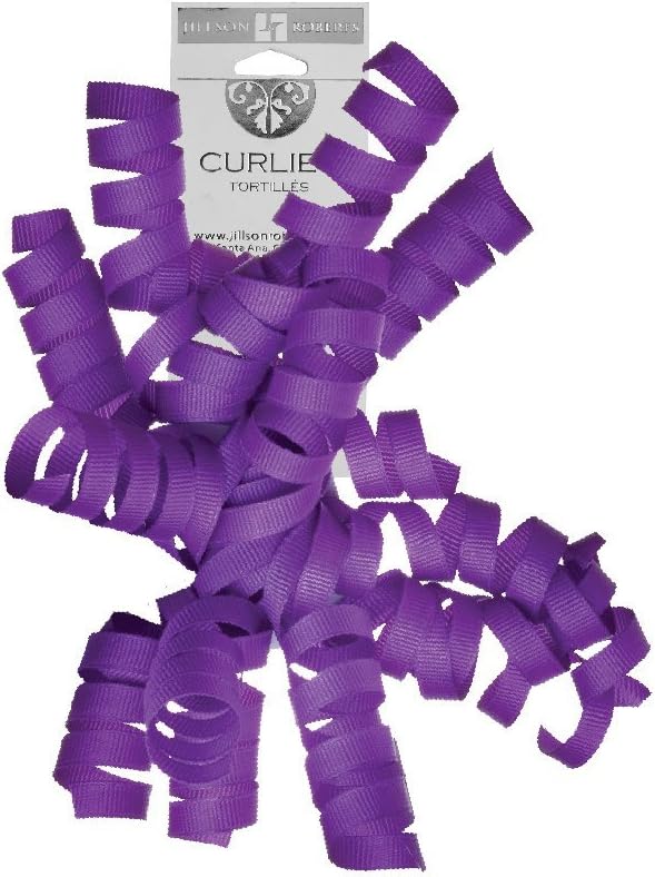 Jillson Roberts Self-Adhesive Grosgrain Curly Bows, Purple/Red/Yellow/Magenta/Royal/Lime, 12-Piece Assortment