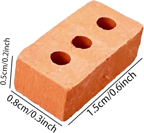 Miniatura 5 de Woohome 200 piezas de mini ladrillos pequeños para paisajismo, ladrillos en miniatura, ladrillos pequeños para manualidades, ladrillos falsos