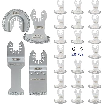 XXGO 24 Pcs Oscillating Multi Tool Diamond Blades for Grout Removal