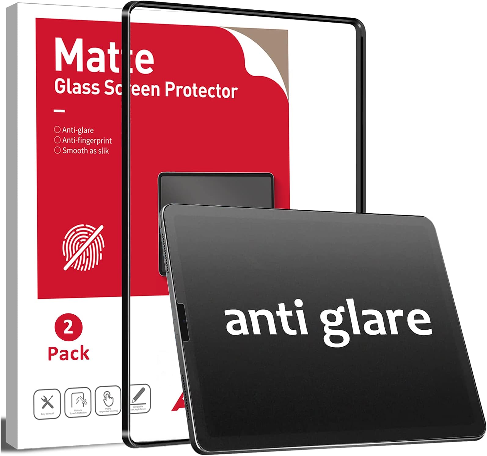 Ambison[1 Pack Matte Glass Screen Protector Compatible with iPad Pro 11, Anti Glare&Fingerprint/Smooth as Silk/Tempered Glass Scratch-Resistant (iPad Pro 11 2022-2Pack)