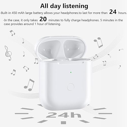 Miniatura 4 de Funda de carga inalámbrica compatible con AirPod 2 1, funda de cargador de Air Pod de repuesto con botón de sincronización de emparejamiento