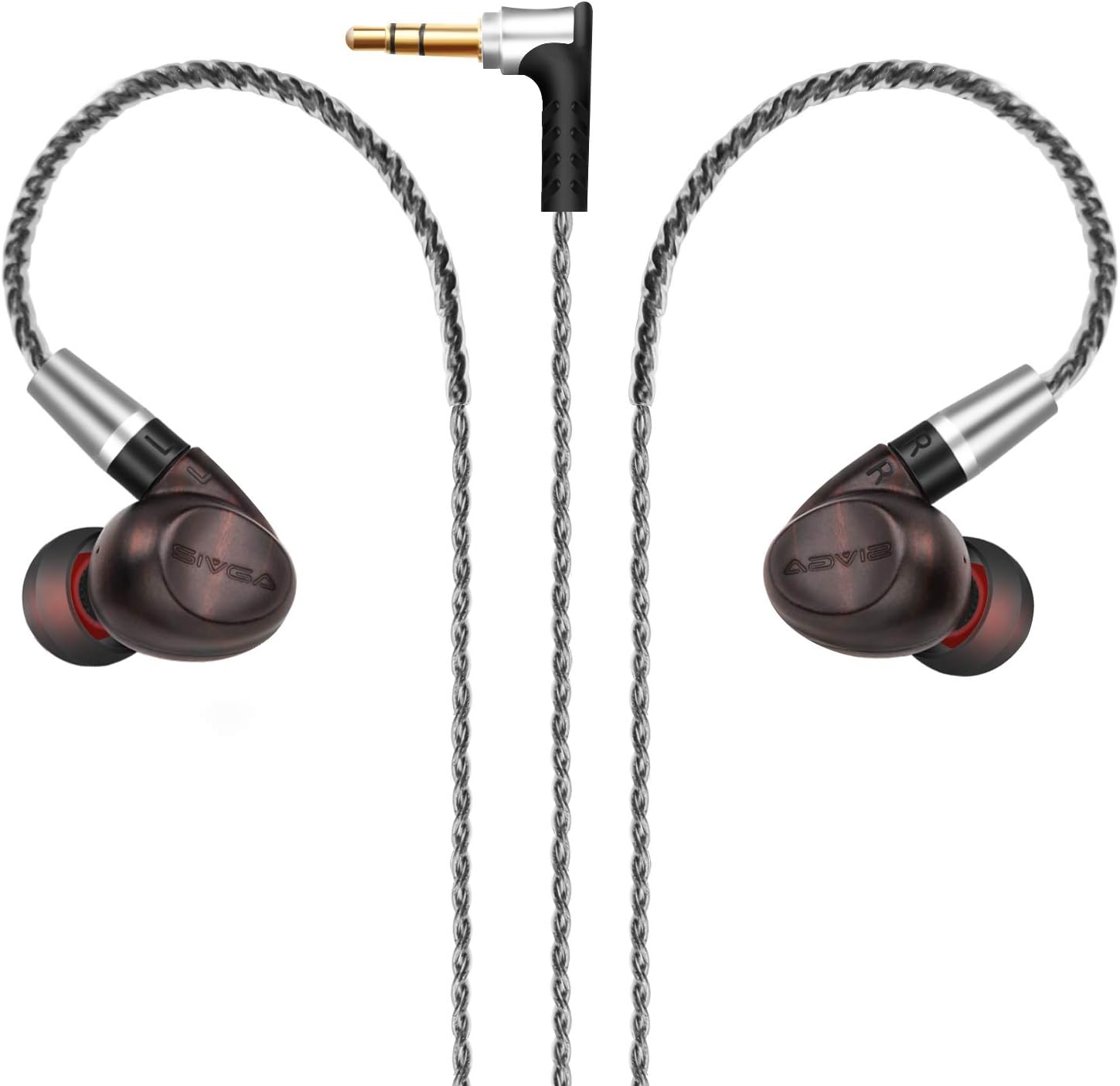 SIVGA SW001 High-Definition Wooden Wired in-Ear Monitor Headphones (Ebony)