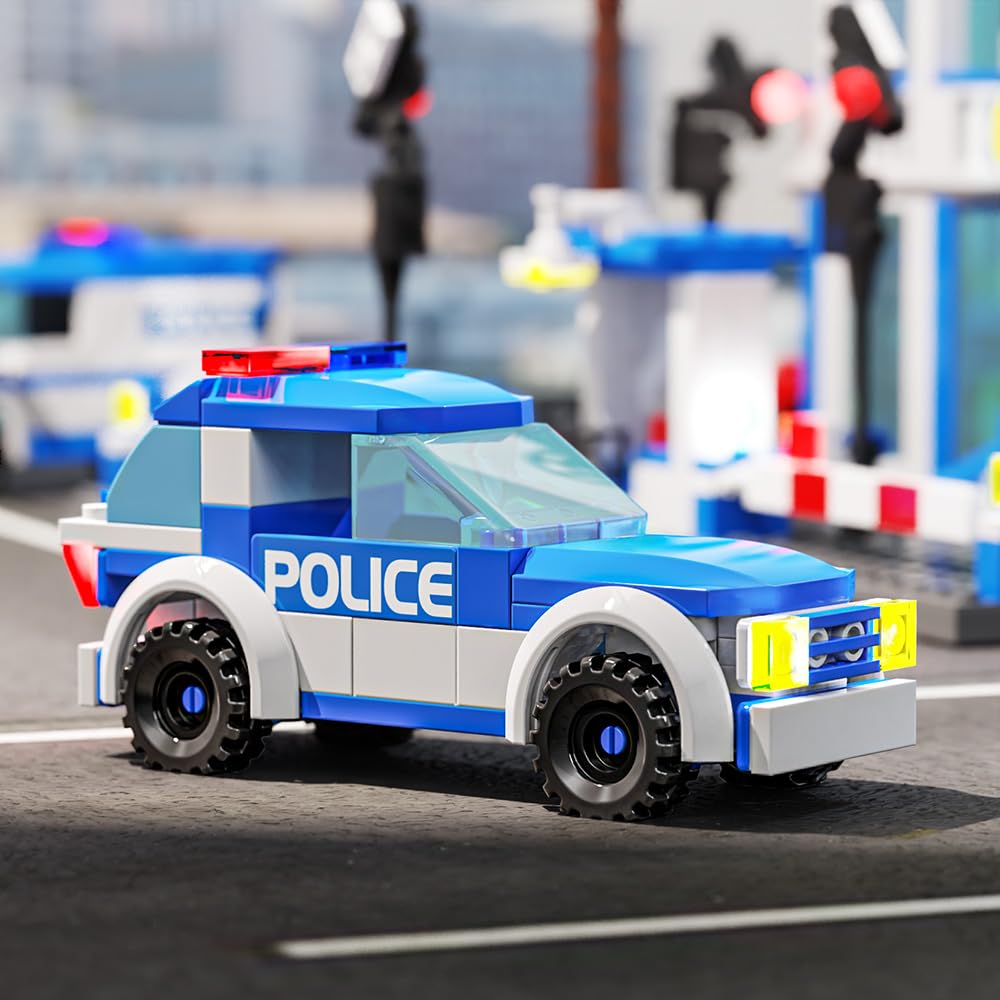 RAVAYO City Police Station Building Blocks Sets,570pcs City Police Station & Car Building Bricks Gift for Boys 8+