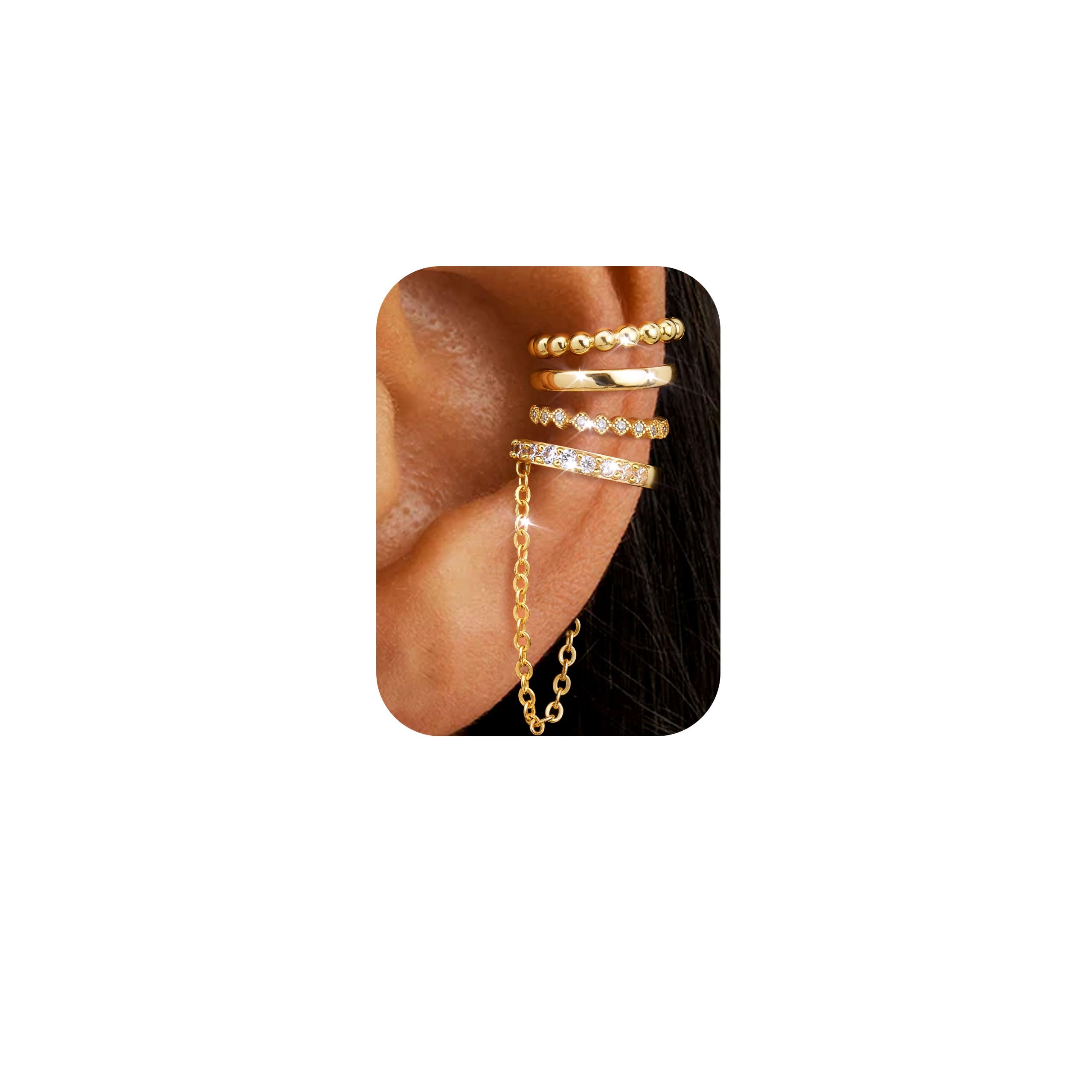 Roheafer Ohrringe Set - 3-4 Paare 925 Sterling Silber Ohrrin