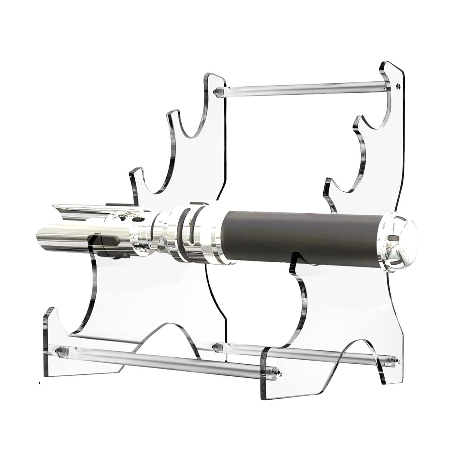 YUNFANG Acrylic Lightsaber Stand - 4 tier Clear Acrylic Katana Stand | Lightsaber Hilt Stand, Clear Wand Display Stand, No Drill Katana Holder For Darksabers, Decoration, Lightsaber, Home, Bedroom
