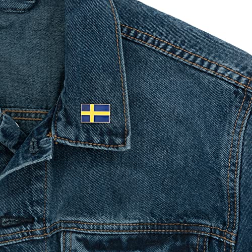 Image of Desert Cactus Sweden Flag Lapel Pin SWE Sweden Made of Metal for Formal Wear, Bag and Hat Jewelry, and Tie Tack