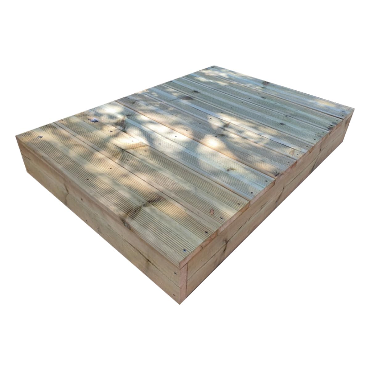 Vinuovo Blockstufen Holz – modulare Treppenstufen, 8 Bretter, B120cm × T116cm × H17cm