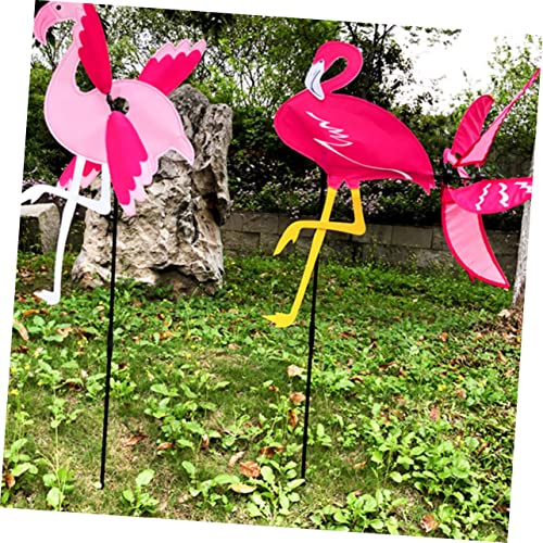 1Pc Flamingo Windmill Ornaments For Toys For Birds Toys Outdoor Flamingo Statue Yard Wind Spinners Rayan Toys For Outdoor Toy Outdoor Cloth Windmill Pinwheel Toy #TOP4