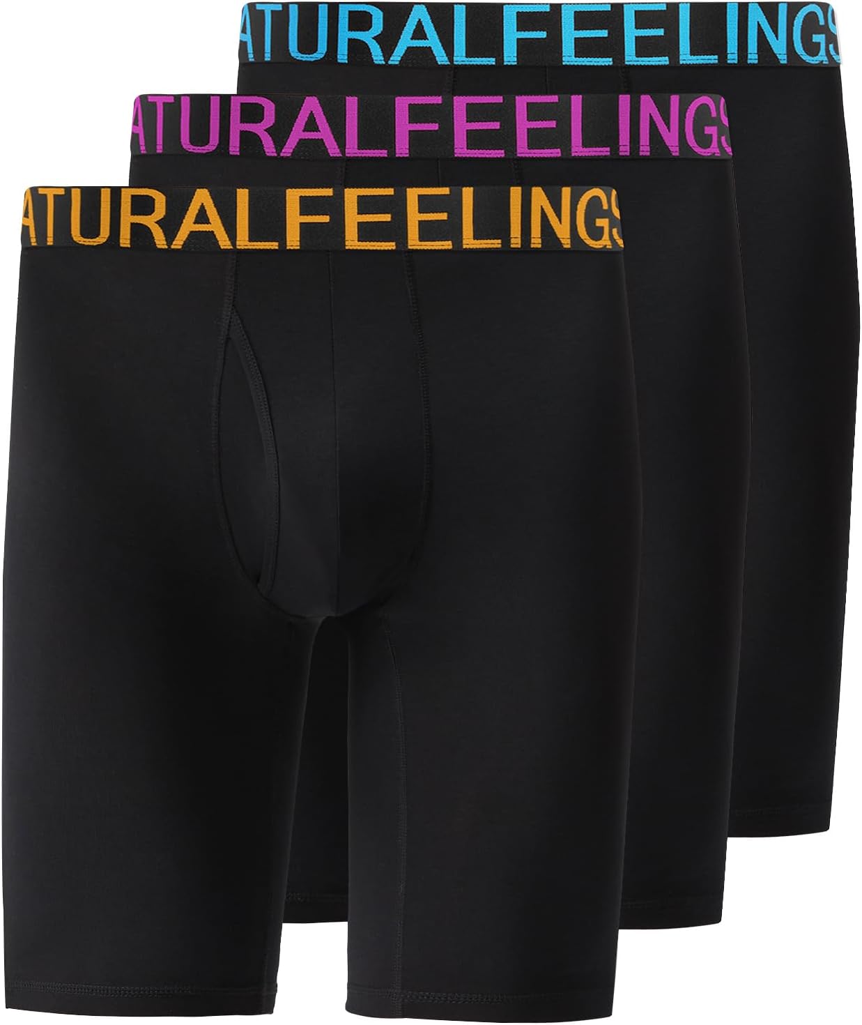 Natural Feelings Mens Underwear Modal Boxer Briefs 9 Inch Long Leg Boxer Briefs for Men Pack