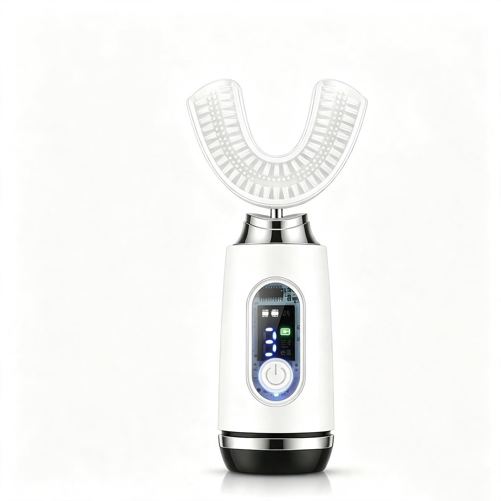 Cepillo de Dientes eléctrico sónico en Forma de U: Recargable, | IPX7 Totalmente Lavable, Temporizador Automático, Cerdas de Silicona Suave de 360°, para Hombres y Mujeres