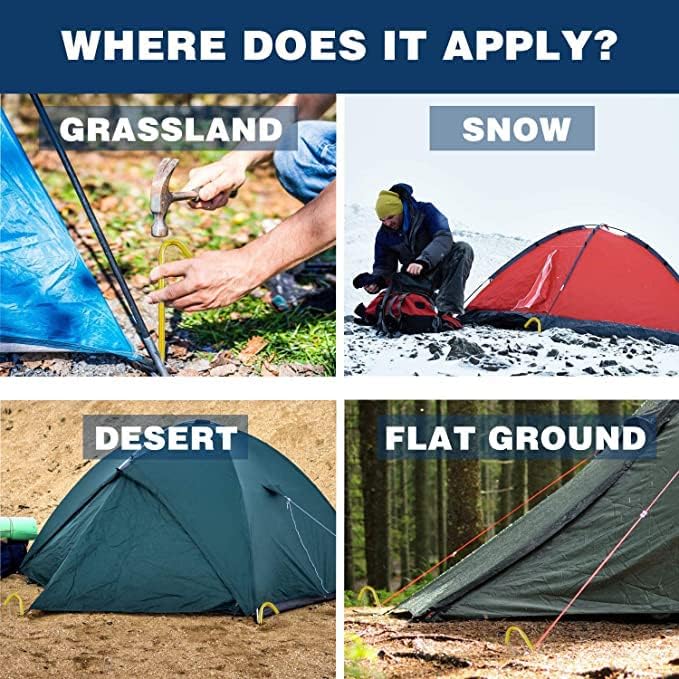 Miniatura 3 de Estacas de acero resistentes 18 pulgadas de largo y 58 pulgadas de diámetro para tiendas de campaña, inflables, vallas y todo exterior en suelo con