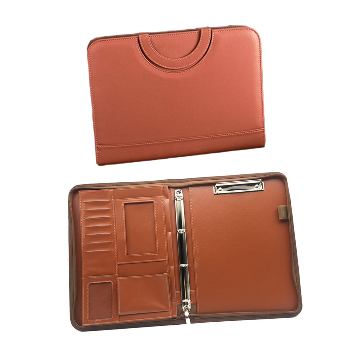 LALAFINA Cartella Portadocumenti Multifunzionale in Pelle Pu A4 Con Cerniera, Porta Documenti Business Con Calcolatrice e Tasche Multiple, Organizer Ufficio Con Manico Per Lavoro e Riunioni