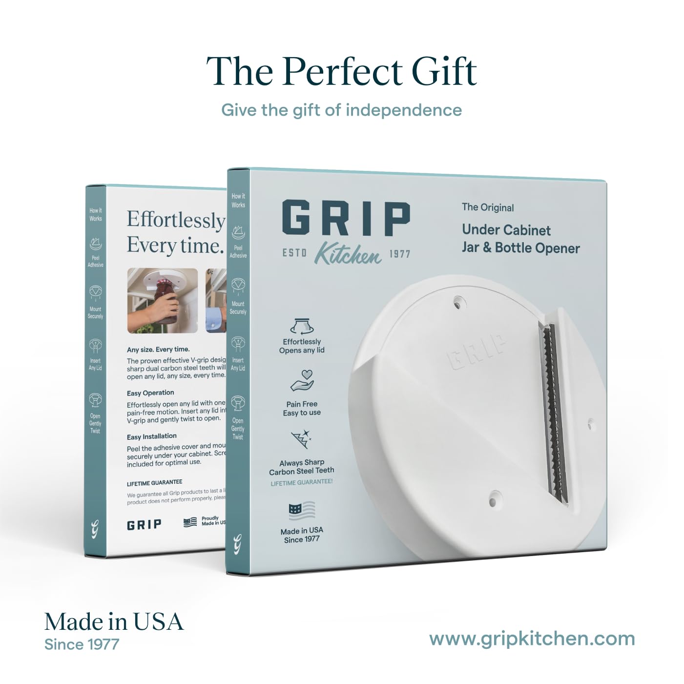 The Grip Jar Opener | Original Under Cabinet Jar Lid & Bottle Opener, Effortless for Weak Hands & Seniors with Arthritis - Made In USA: 2-Pack, The Grip Jar Opener | Original Under Cabinet Jar Lid & Bottle Opener, Effortless for Weak Hands & Seniors with Arthritis - Made In USA