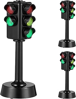 NUOBESTY 3pcs Mini Traffic Signals Light Miniature Traffic Light Model Blacktraffic light lamp Street Road Signals Light Toy Dollhouse Decor for Kids Adults