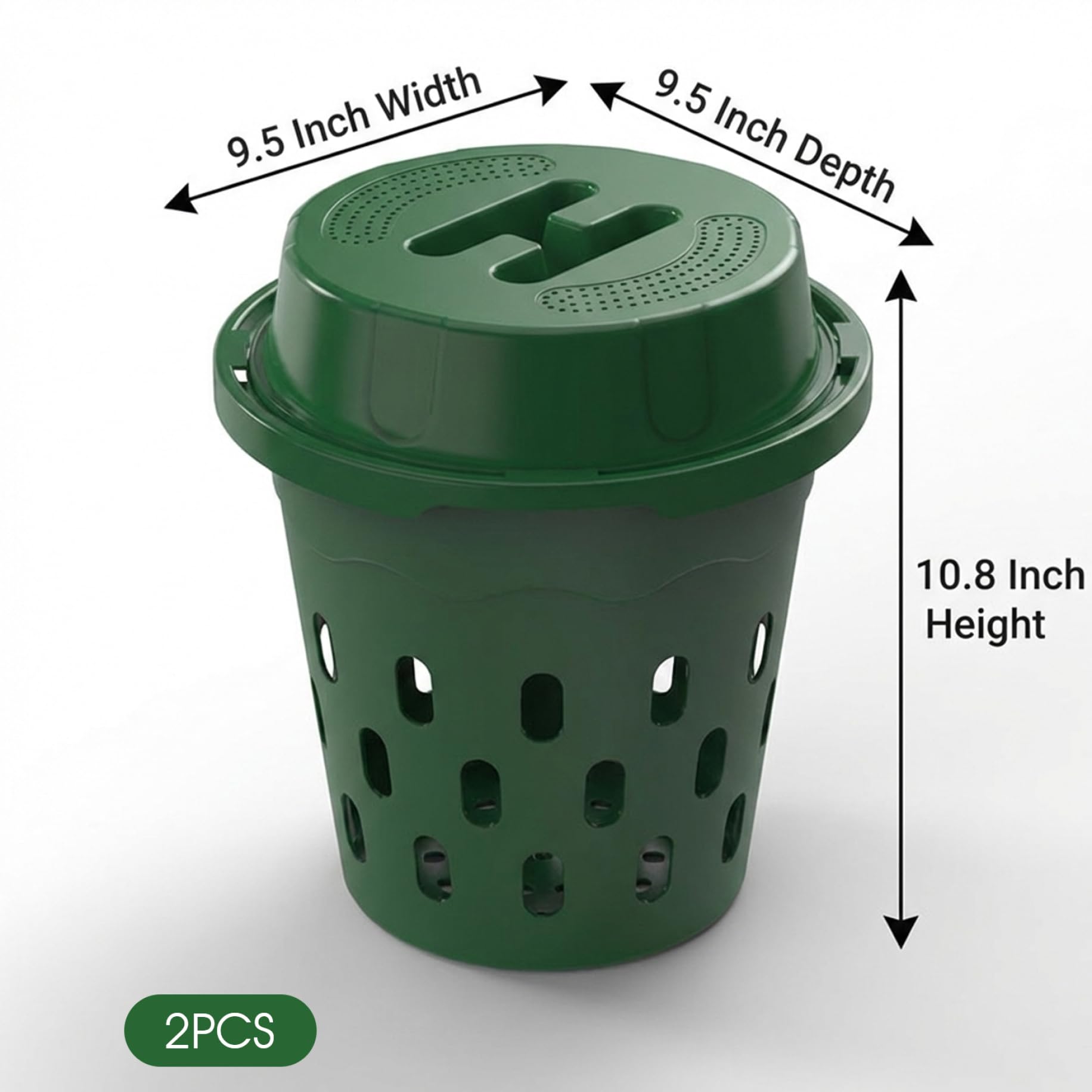 Contenedor de abono de lombrices Paquete de 2 contenedores de vermicompostaje con Orificios de aireación para un compostaje eficiente en Exteriores e Interiores compostador de jardín de plástico Ver