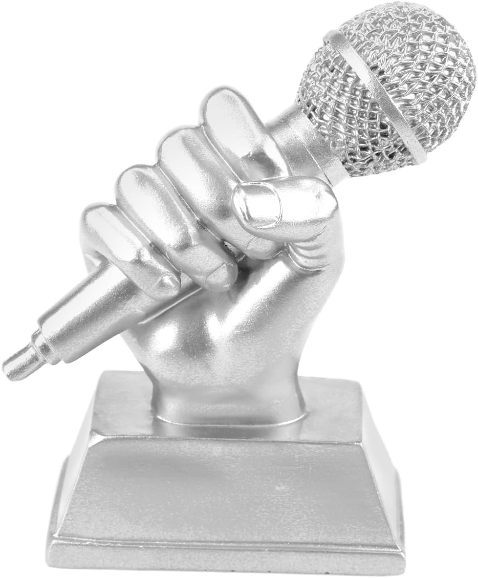 Microphone Trophy Gold Trophy Mic Trophy for Singing Speech Competition