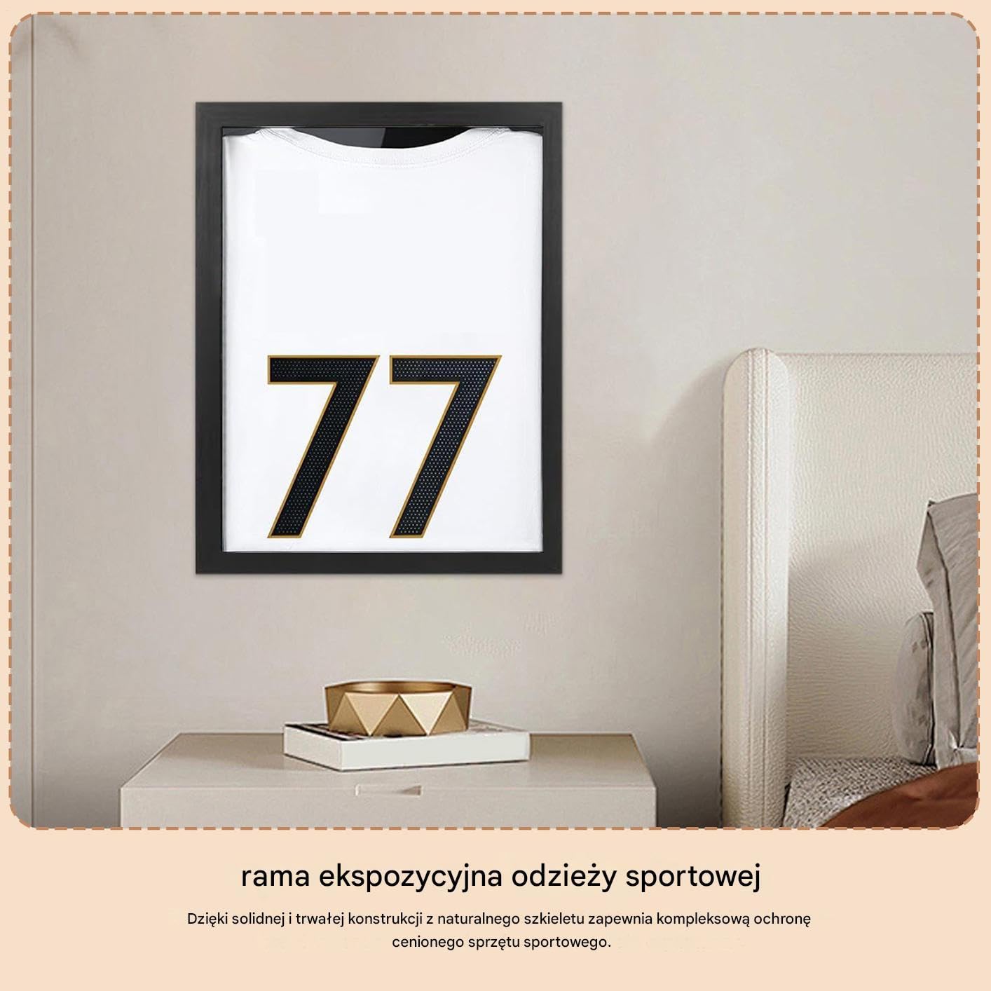 Rama Ekspozycyjna Na Koszulkę Sportową - Ramy Na Koszulki Sportowe Do Ekspozycji Ścianie - Pyłoszczelne Pudełko Do Przechowywania Odzieży Sportowej | Dla Mężczyzn Sportowców Fanów