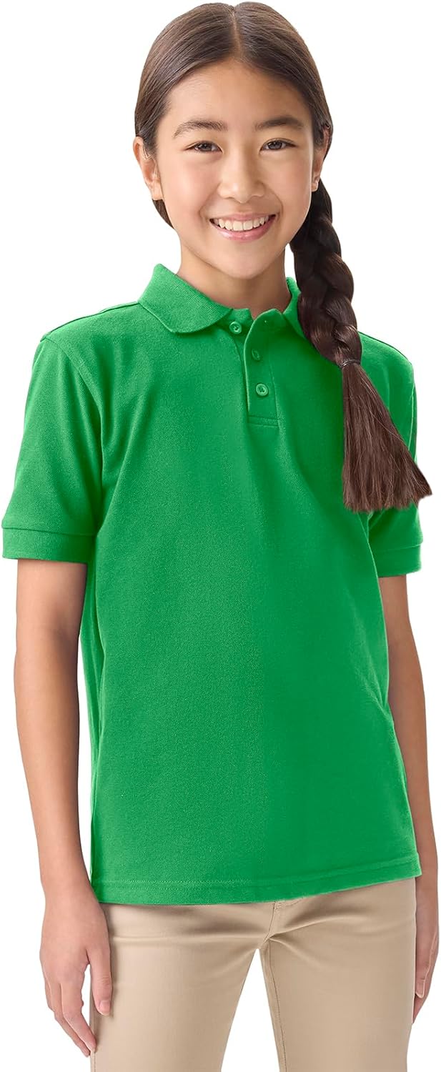 Classroom Uniforms for Boys and Girls, Short Sleeve Pique Polo CR832Y, S, SS Kelly Green