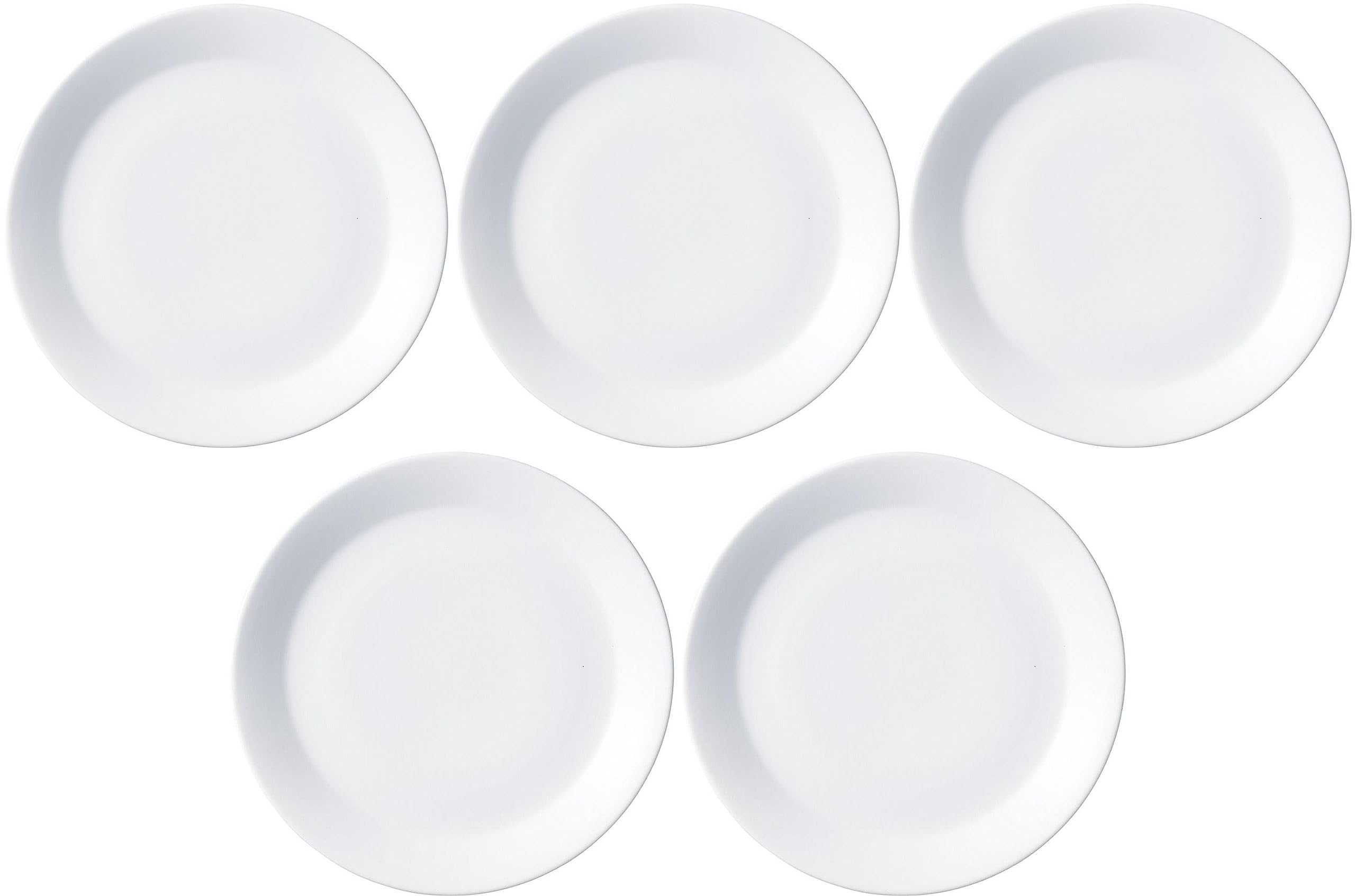 Amazon.co.jp: 5個セット 超白磁21cm皿 [21.5×2.5cm] 【洋食器