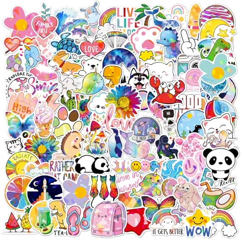 El Mejor Listado de Pegatinas que Puedes Comprar On-line. 47 LUHI 100PCS Pegatinas para Niños,Pegatinas lindas,Con colores vibrantes, es adecuado para superficies lisas como computadoras portátiles, vasos de agua, patinetas y artículos de...