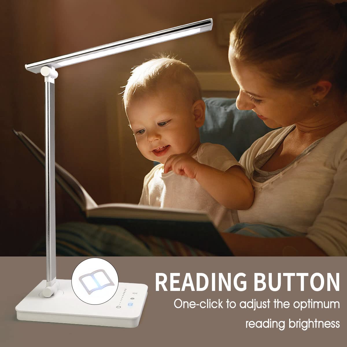 Lampada Da Scrivania LED Dimmerabile - 5 Colori, 10 Livelli Luminosità, Timer 45 Min - Foto 3