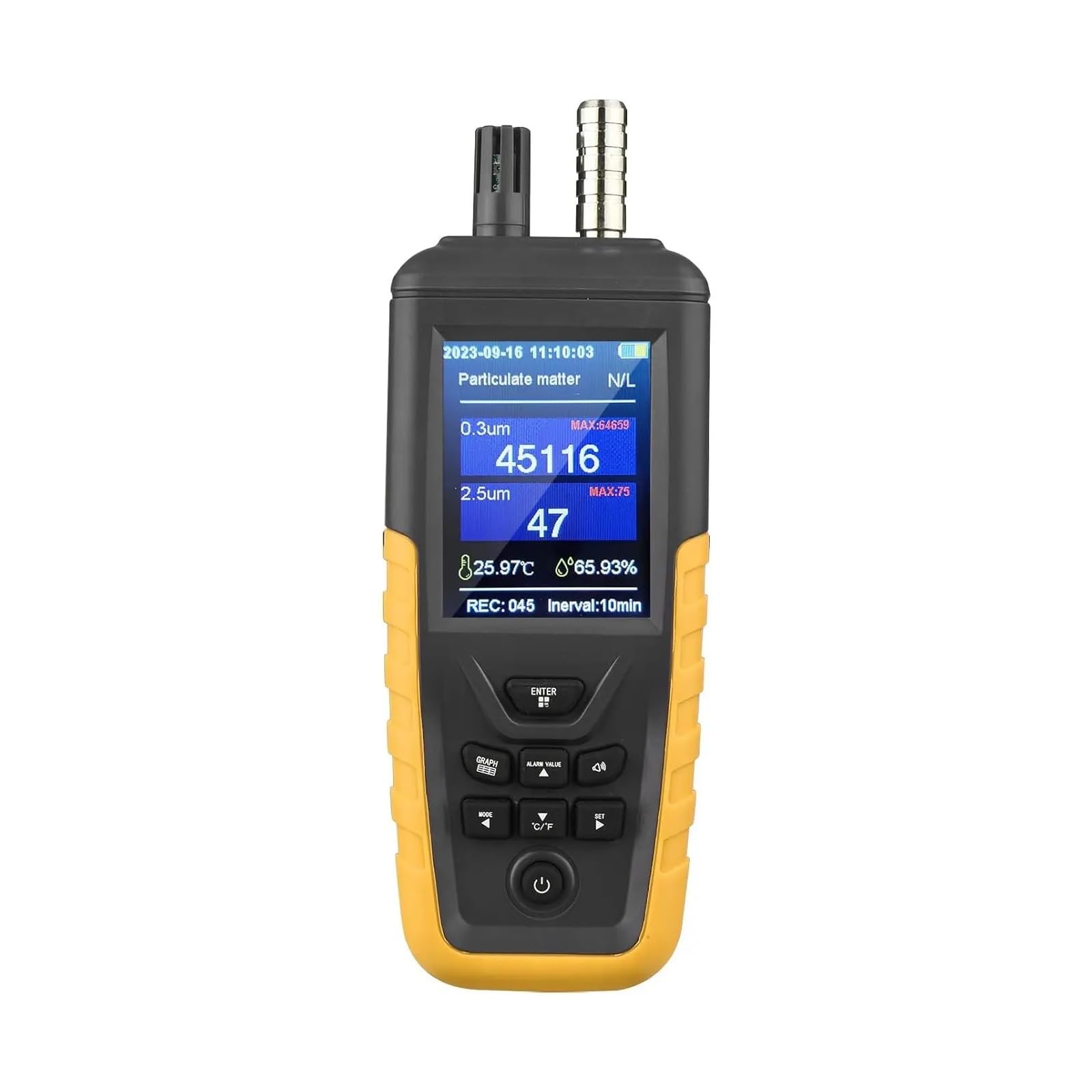Probador de detectores de Fugas de Gas Contador de partículas de Polvo Monitor de Calidad del Aire TC-8100 Monitor de Temperatura y Humedad de Alta sensibilidad de 3 Canales Pm0.3/2.5/10um con Amplio